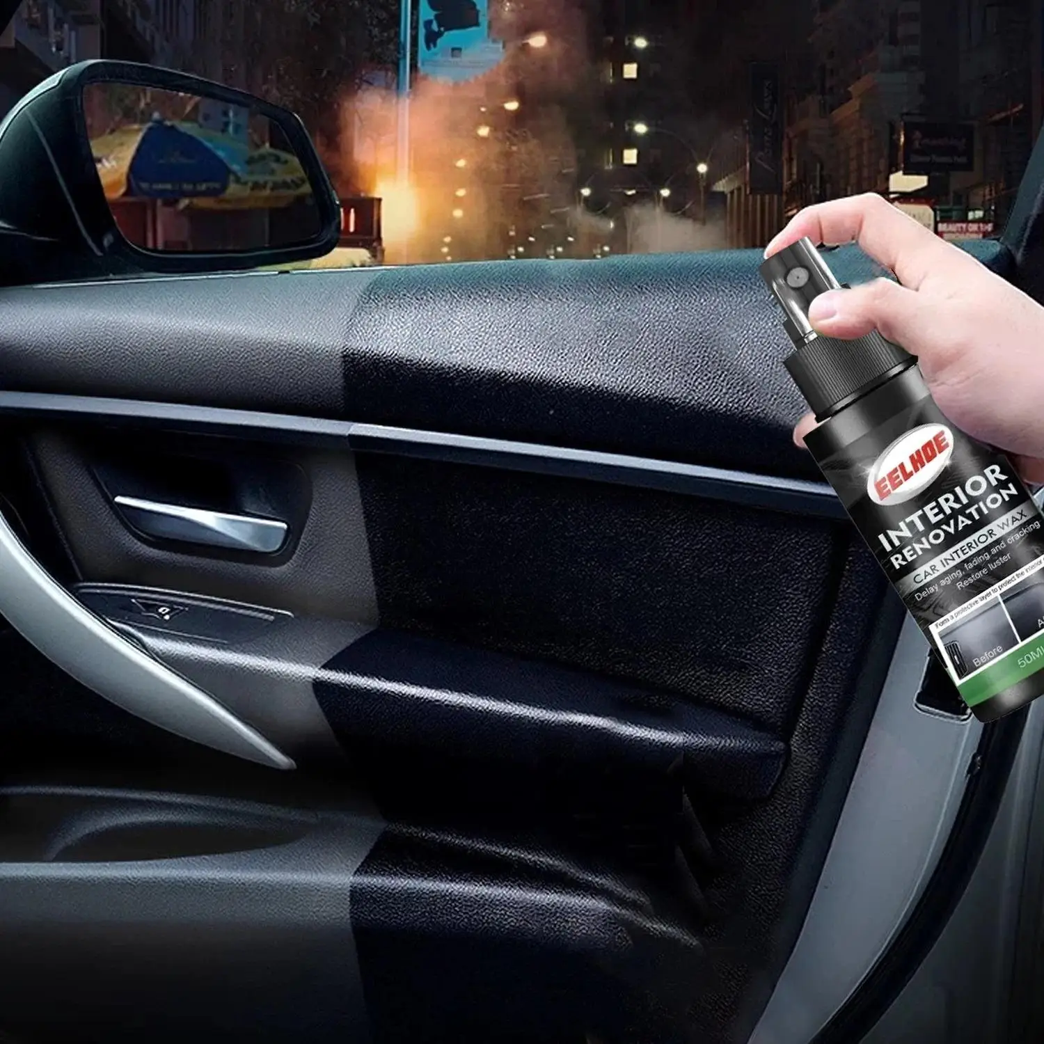Car Interior Repair Spray, 50ml Car Cleaner & Restorer Revitalizing Coating Agent, Multifunction Car Detailing Cleaning Agent, Refurbishment Repair Ag