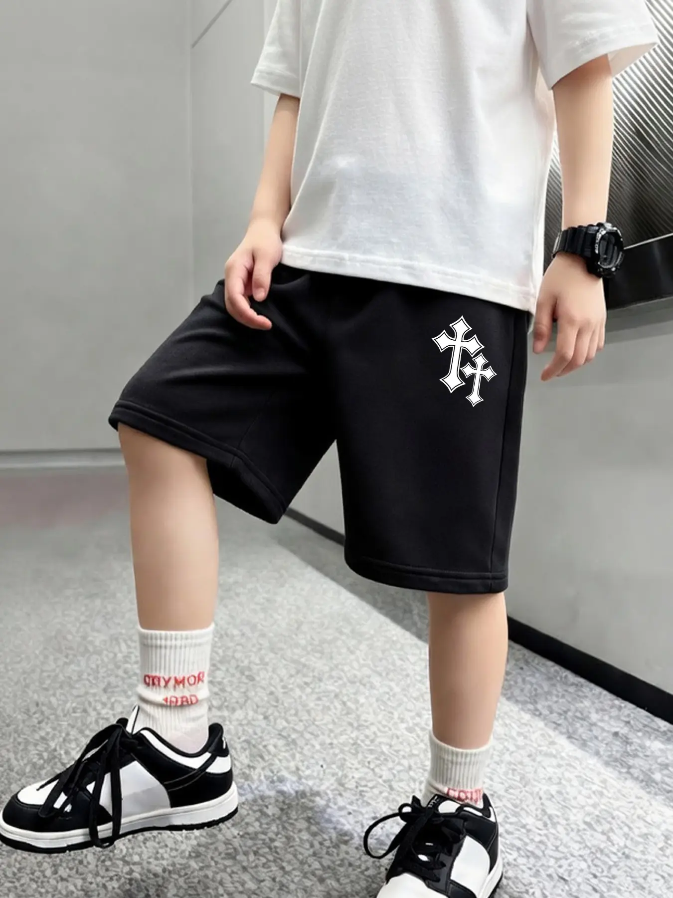 Boys Summer Shorts Youth Casual Street Style Clothing, Boys Cross Short Pants, Children Gym Shorts, Casual Sports Shorts, Fashionable and Comfortable, Lightweight Short