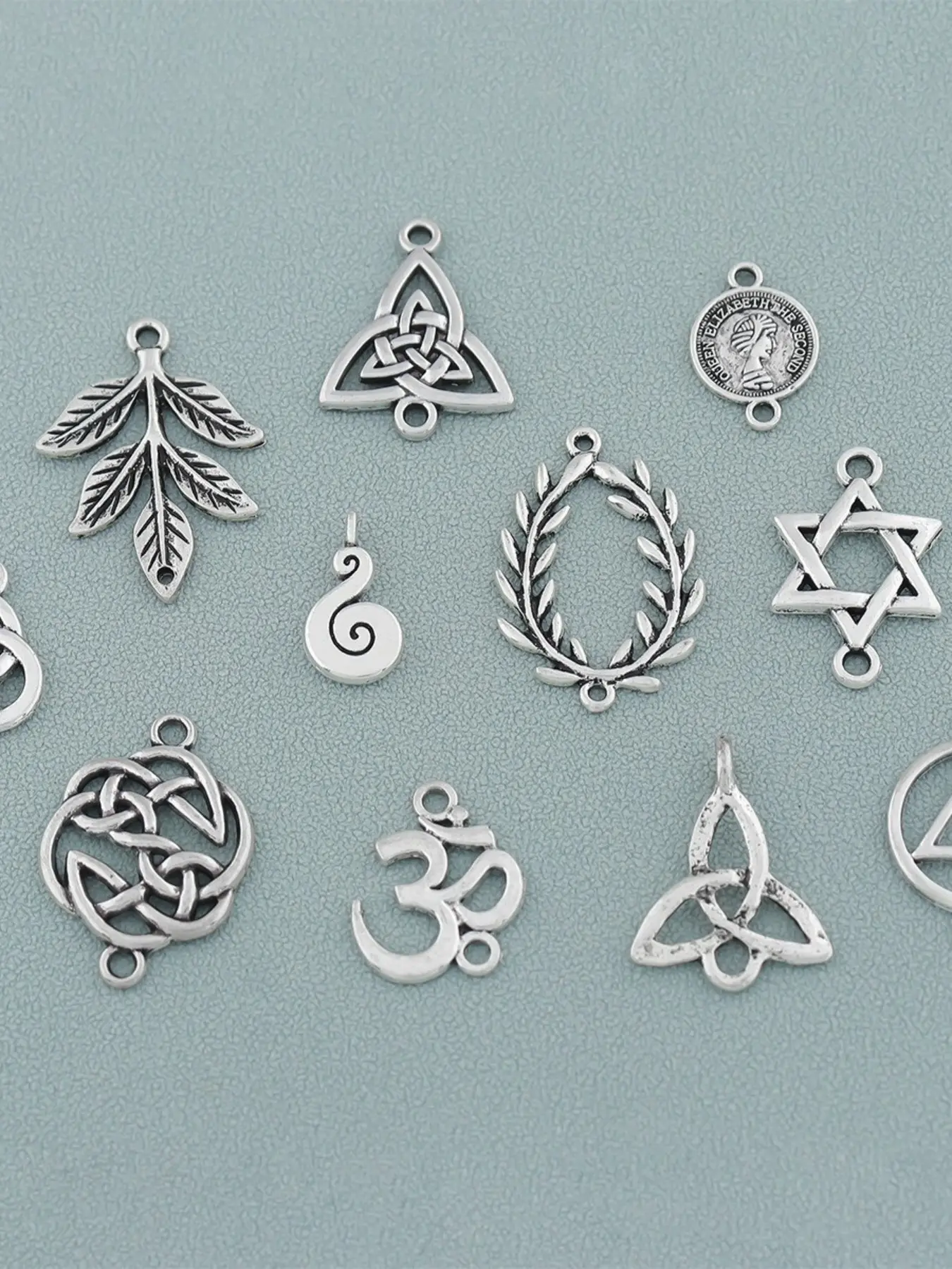 10Pcs Tibetan Silvery Branch Leaf Connector Charms For DIY Necklace Jewellery Making Findings Accessories Diy Jewelry Making
