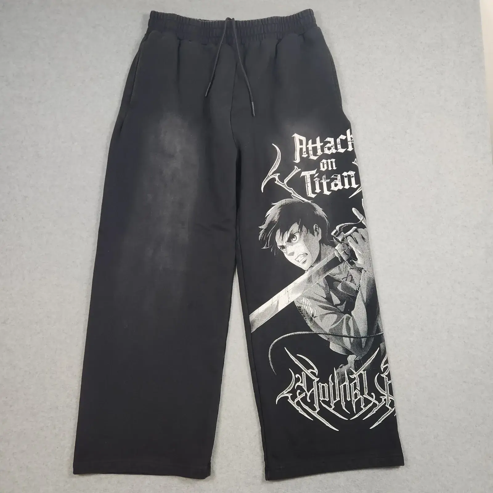Yla Black Sweatpants Men Anime Print Hip Hop Streetwear Pants