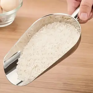 Stainless Steel Multi-Purpose Ice & Grain Scoop, Ergonomic Handle Ice Cream Scoop, Rust-Resistant, Dishwasher Safe, Home & Commercial Kitchen Tool