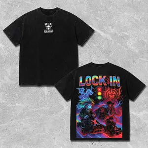 Retro Wooli x Subtronics x Excision "Lock In" Edition Rave T-shirt Acid Washed, Festival Outfit Trippy Graphic Jersey Streetwear Oversized, 420 Lover Graphic Shirt, Gift For Fan Bass Heads/EDM Electronics Music