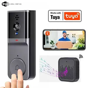 Wireless Smart Video Doorbell, Wifi Smart Doorbell, Rechargeable Wireless Doorbell with Night Vision, Two-way Audio & SD Storage, Entrance Monitoring for Home