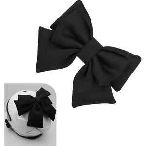 Women's Removable Black Bow Helmet Accessory - Stylish Decor for Motorcycle, Electric Scooter Use