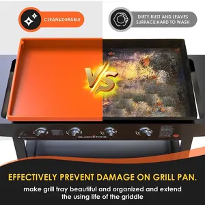 Upgraded Silicone Griddle Cover Mat Full-edge for Grill Blackstone, Top Edges,Heavy Duty Food Grade Blackstone Accessories Reusable&Durable,Protect from Rust,Insects & Leaves