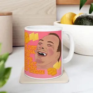Love on the Spectrum "CHICKEN & CHEESE" Frankie Tanner Roommate Funny Ceramic Reality Tv Coffee Mug , Friend, Birthday Gift