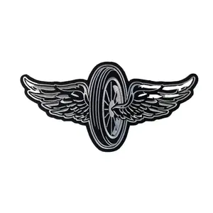 Flying Wheel Wing Large Biker Patch Iron On 11x4 Inch Patch