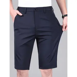 Men's Stretch Dress Shorts, Men's Golf Shorts, Men's Casual Business Shorts, Men's Elastic Waist Knee-Length Shorts