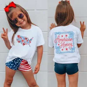Girls Usa Shirt, American Honey Shirt, Boys Usa Shirt, Kids 4th Of July Shirt, Family Matching Usa Shirt , Usa Bow Shirt