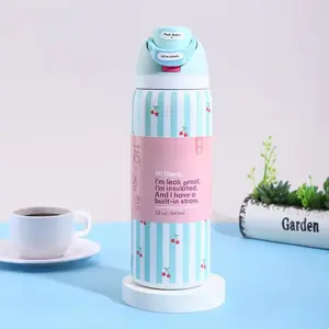 Owala Pillow Cherry 32oz Insulated Stainless Steel Water Bottle with Straw – Leakproof Sports Travel Bottle | Cute Gift Hydration Flask, BPA-Free Leakproof Sports Outdoor Hydration Bottle