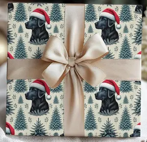 Black Labrador Christmas Wrapping Paper: Holiday Dog Gift Wrap