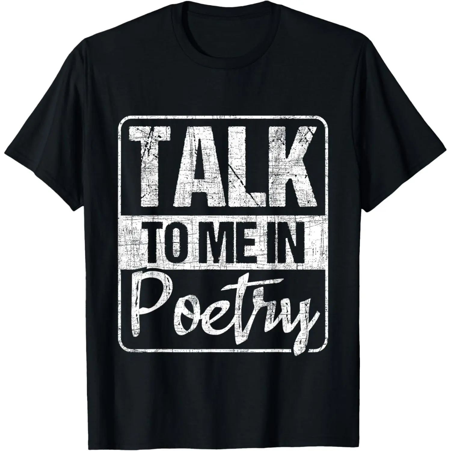 Women's Vintage Poetry Graphic T-Shirt, 100% Cotton Distressed Streetwear with a Casual Loose-Fitting Cut, Tshirt, Casual Fit, Poetry Theme, Clothes, Cute, Regular Sleeves, All Seasons, Large, Shortsleeve, Tops, Everyday, Wide Range Of Sizes, Playful Prin