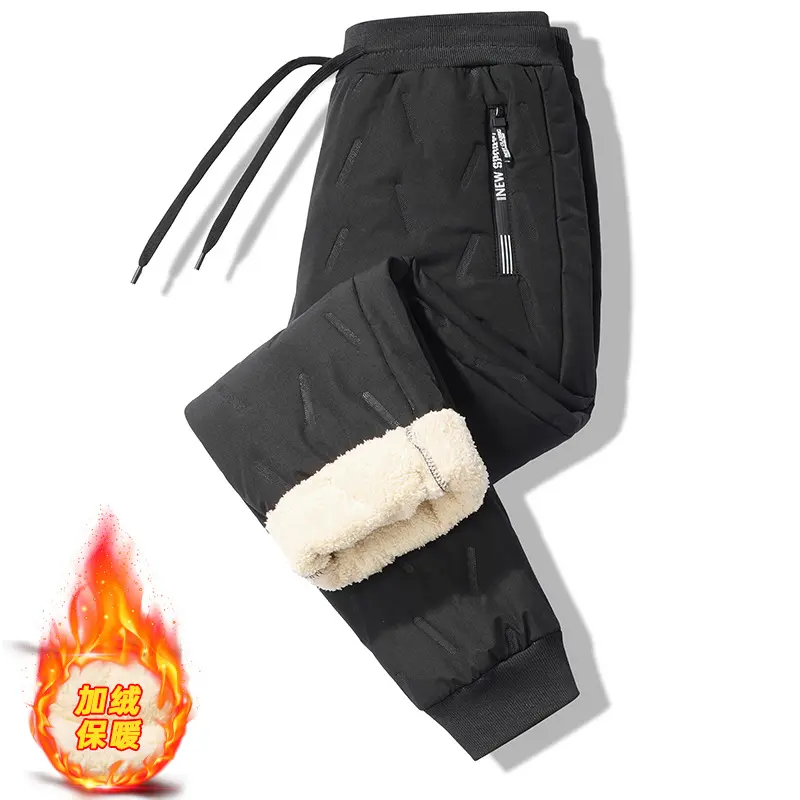 Lamb Fleece Cotton Pants   Black Leg Bun