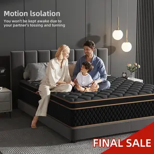 Clearance Sale | Final Stock | Hybrid Mattress in a Box, Memory Foam & Pocket Springs, Medium Firm with Lumbar Support, Cooling Motion Isolation, Queen Size