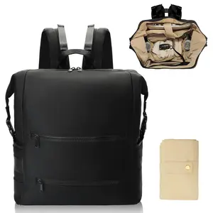 Miss Fong × Omanmoli Diaper Bag, Casual Carry-on Travel Backpack, Office Bag with Laptop Compartment, Changing Pad, & Stroller Straps, Lightweight for Travel and Daily Use