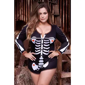 Plus Size Sassy Skeleton Sleepwear Romper