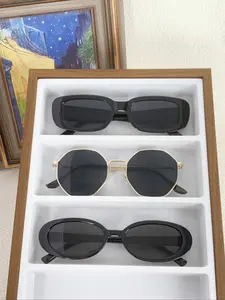 3pc Cat Eye Retro Square Frame Glasses, Fashionable Multi-Shape Eyewear, Stylish Small Frames, Trendy Design for Daily Wear