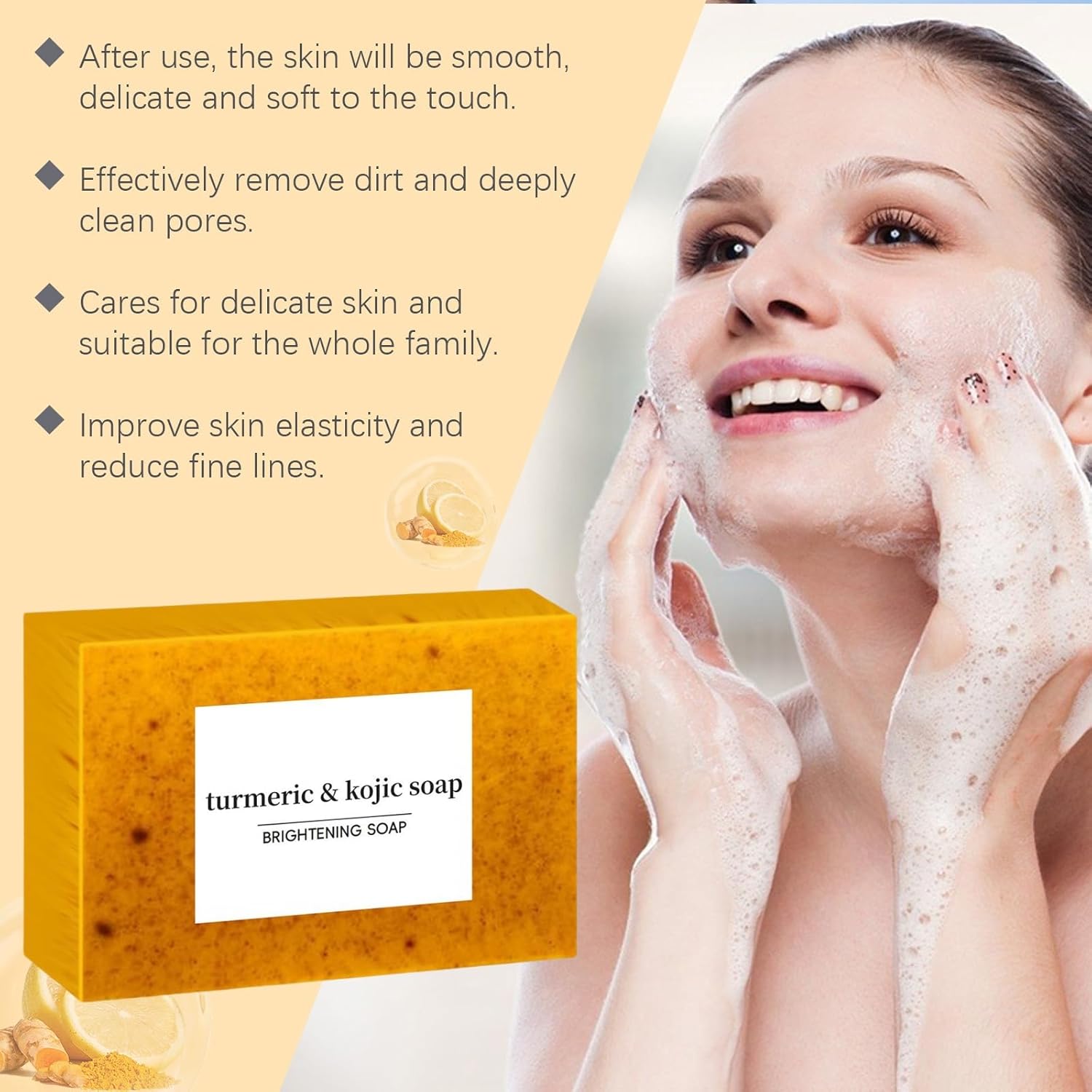 Men Women Universal Acne Removal Lemon Turmeric Soap Bar