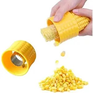 1 Piece Stainless Steel Cob Corn Stripper Corn Remover Stripping Tool Manual Corn Threshing for Removing Kernels from Fresh Corn(Yellow)