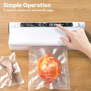 Vacuum Sealer Machine for Food 75KPA Strong Suction, Dry/Wet Modes, 20 Vacuum Seal Bags for Food, Digital Countdown Timer, Compact Lightweight, Ideal for Home Kitchen Use