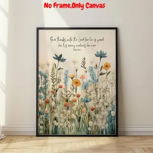 Floral Pattern Unframed Painting, Modern Wall Art, Christian Wall Decor, Wall Art for Home Living Room Bedroom Office Gallery, Ornaments, Watercolor Floral Design, Floral Abstract Design