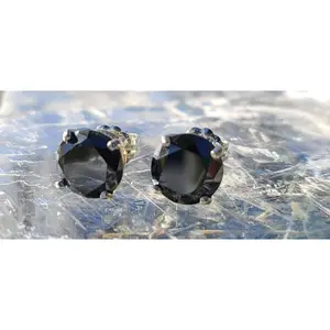 3.30 Carat Authentic Earth Mined Black Diamond Earrings