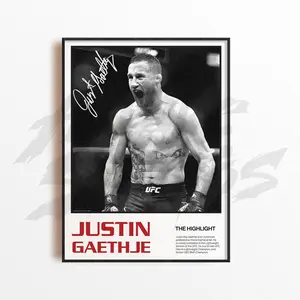 Justin Gaethje Art Print, Mixed Martial Arts Wall Decor, Home Gym Decoration, Sports Gift, UFC Fighter Poster, MMA Art