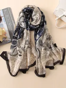 1pc of 70.87 * 35.43inch trendy shawl Women's thin scarf, new printed rectangular scarf, outdoor beach towel, fashionable Women's soft and warm headscarf, four season big handkerchief