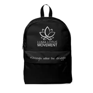 Luma Lotus Movement Motivational Unisex Backpack Strength Within the Struggle Ideal for Students Yoga Lovers Everyday Use Gift for Travelers