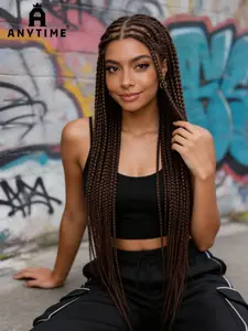 36-Inch Synthetic Braided Full Lace Wig, Long Curly Baby Hair False Hair, Easy to Wear, Heat Resistant, Fashionable for Women