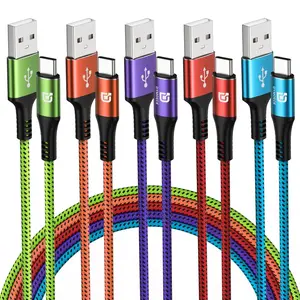 USB C  (5 Pack 10ft) USB A to C Charger   Nylon Braie for  Galaxy S9 S8 Note 9 Note 8 Galaxy Note 20 10 S21 S20 S10 Plus USB Type C