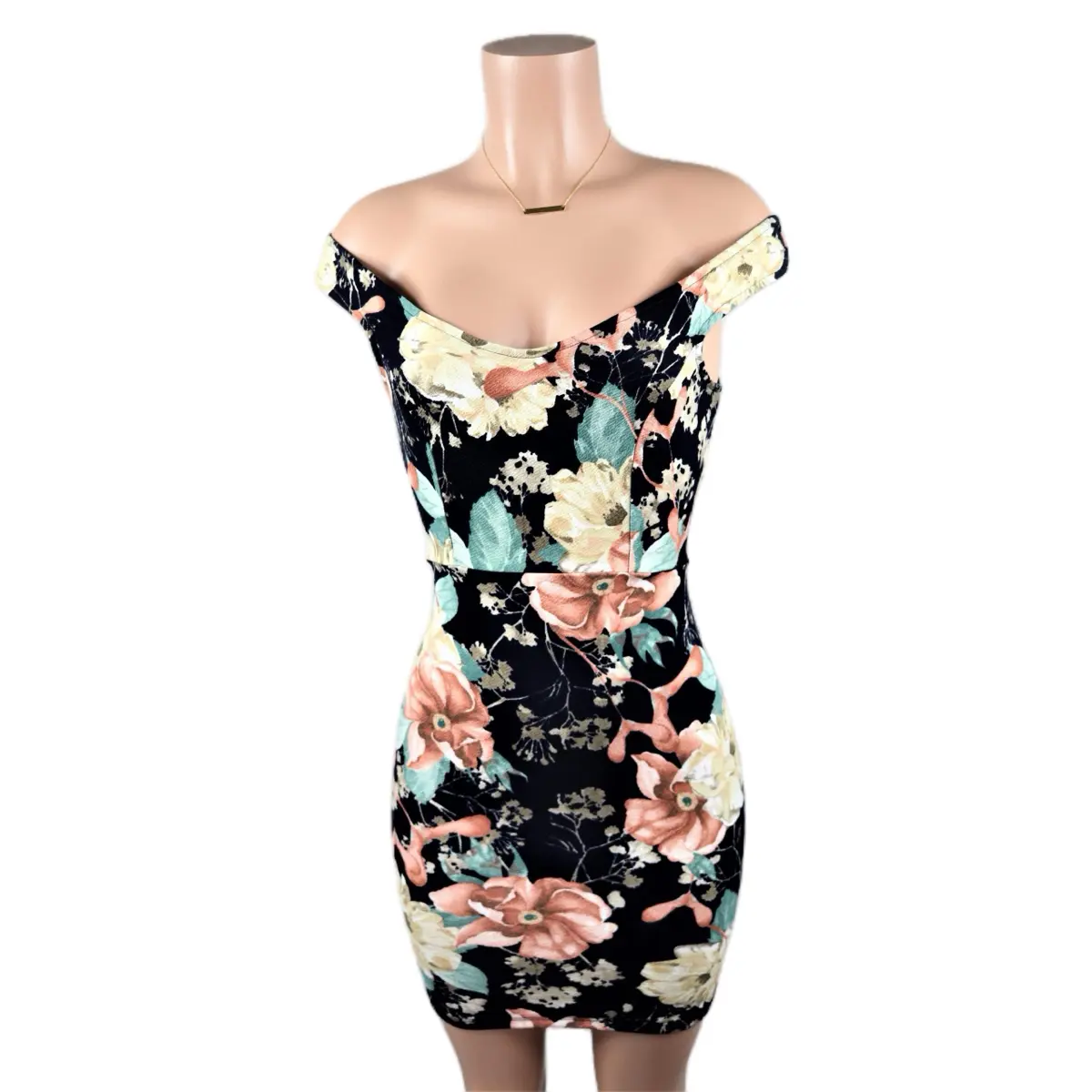 Sally Women's Floral Dress with Cutout Design for Casual Summer Wear Polyester Womenswear