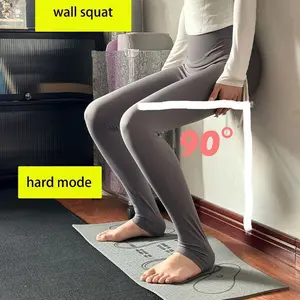 Squat Mat - Slimming & Leg-toning Yoga Fitness Mat with Foot Guidance Non-slip Surface Ergonomic Design Geometric Patterns Soft Gray Ideal for Squats & Leg Exercises