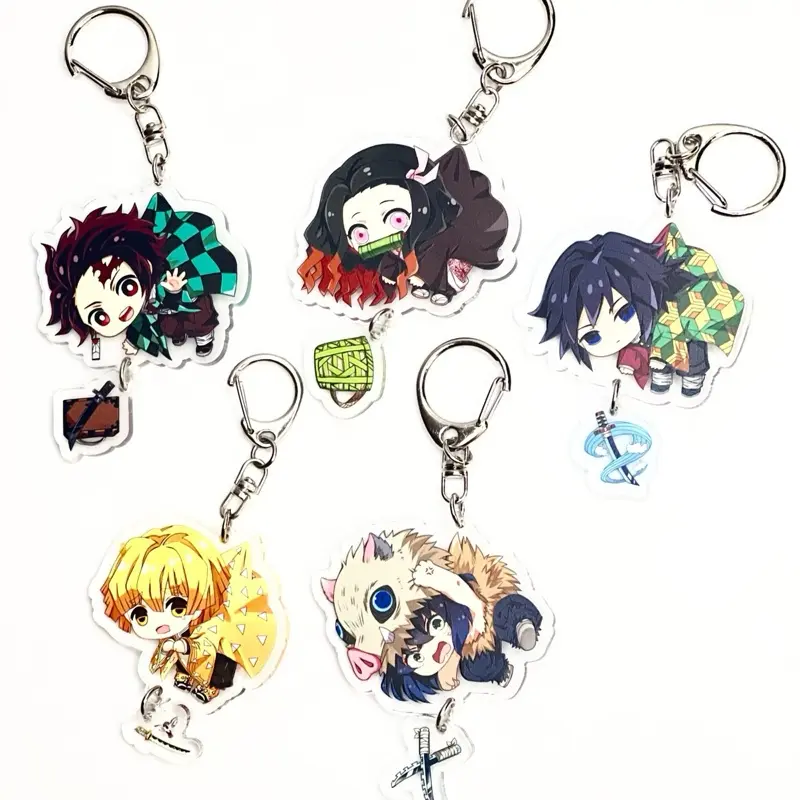 Demon Slayer Hanging Keychain Collection Featuring Chibi Characters from Anime Series