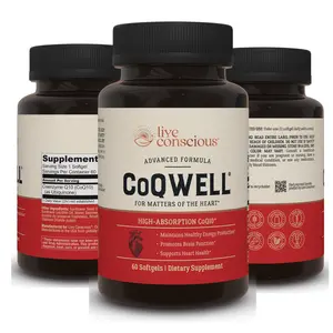 Live Conscious CoQWell - CoQ10 Heart, Brain, and Vascular Health Support, High-Quality Coenzyme Q10 Ubiquinone