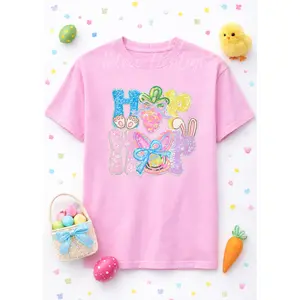 Hip Hop Easter Sequin Patch Tshirt