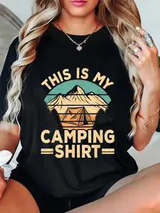100% Cotton Funny Camp Camper Retro Camping This Is My Camping T-Shirt