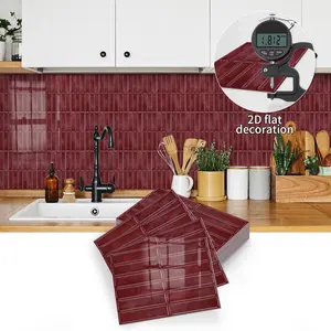 10 pieces self-adhesive peel and stick realistic faux tiles splashback, rectangular bathroom wall tiles, waterproof, oil-proof, suitable for kitchen, bathroom wall tiles, 23 cm x 17 cm