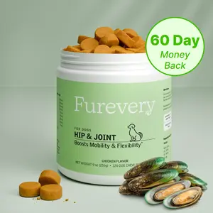 Furevery Hip & Joint Supplement for Dogs - Advanced Joint Support with Glucosamine, Chondroitin, Hemp, Turmeric & MSM - Boosts Mobility & Flexibility - Suitable for All Breeds - 9oz Jar
