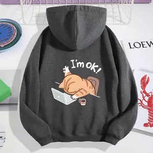 Loose Hoodie, Womenswear Pullover Women's Trendy Casual Hoodie, Black/White/Gray Oversized Hoodie, Knit Fabric,Adult Sweatshirts Suitable for Spring, Autumn,Hooded Fall/Winter,Outerwear for Cosplay & Everyday Outfits,