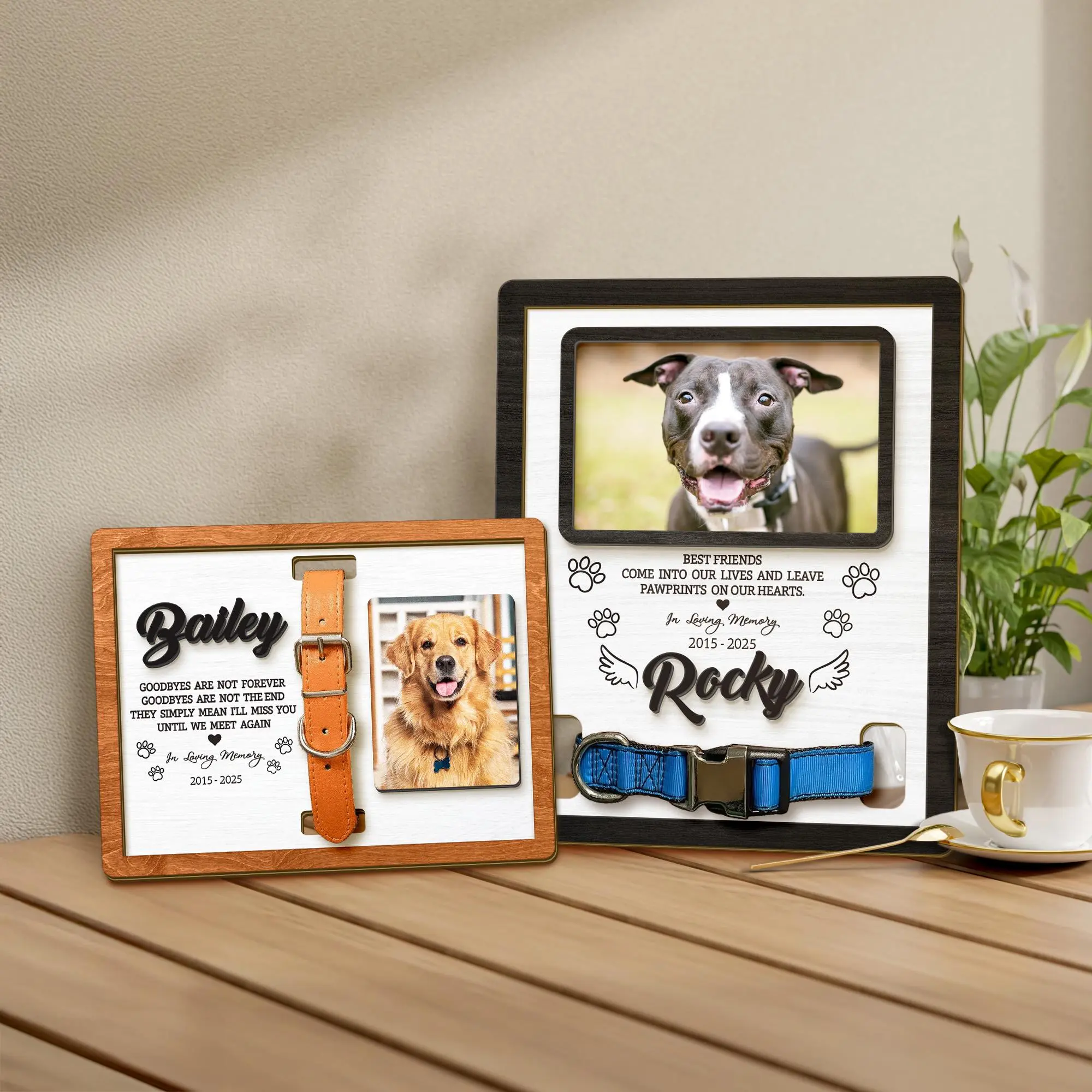 Personalized Dog Memorial Wood Frame with Collar Holder Plaque And Sign, Custom Pet Loss Gift, Dog Sympathy Plaque And Sign, Pet Remembrance Keepsake Plaque And Sign, Dog Loss Gift Plaque And Sign