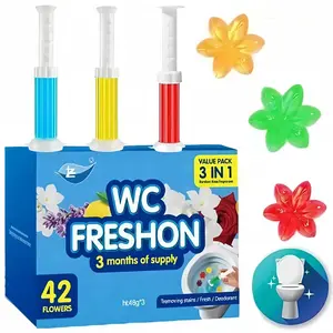 84 Flowers Toilet Cleaner Gel - (6 in 1)Air Freshener, Effective Deodorizer, Long Lasting Fragrance for Bathroom, Toilet Bow