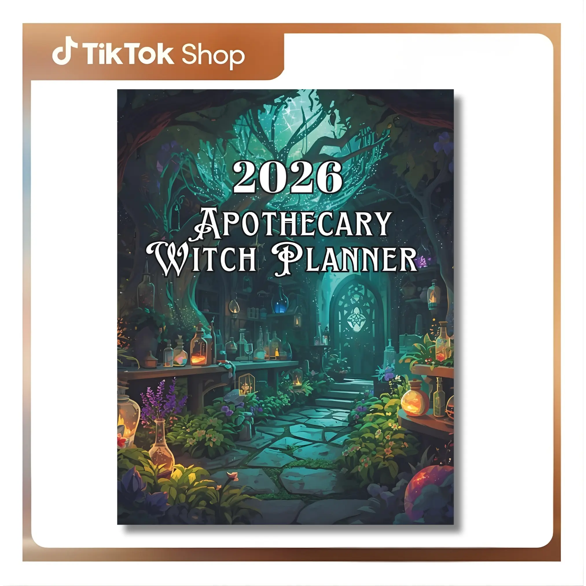 2026 Apothecary Witch Planner - English Paperback by K L Taylor, Grimoire Look, Botanical Sketches, Mystical Symbols, Soft Parchment-Style Design, for Cottagecore Lovers & Green Witches & Herbalists, Brewing a Potion & Honoring the Moon Organization