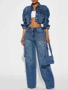 Devil In Disguise Cargo Straight Leg Jeans - Medium Wash