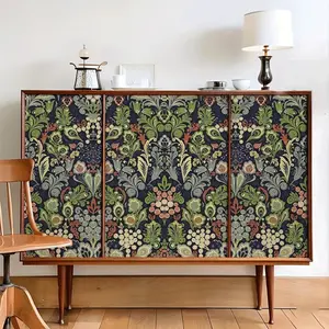 Boho Style Floral Wallpaper Roll, 17.3x393 Inches Peel and Stick, Easy DIY Renovation, Vinyl Removal, Home Decor for Living Room, Kitchen, Bedroom, Office