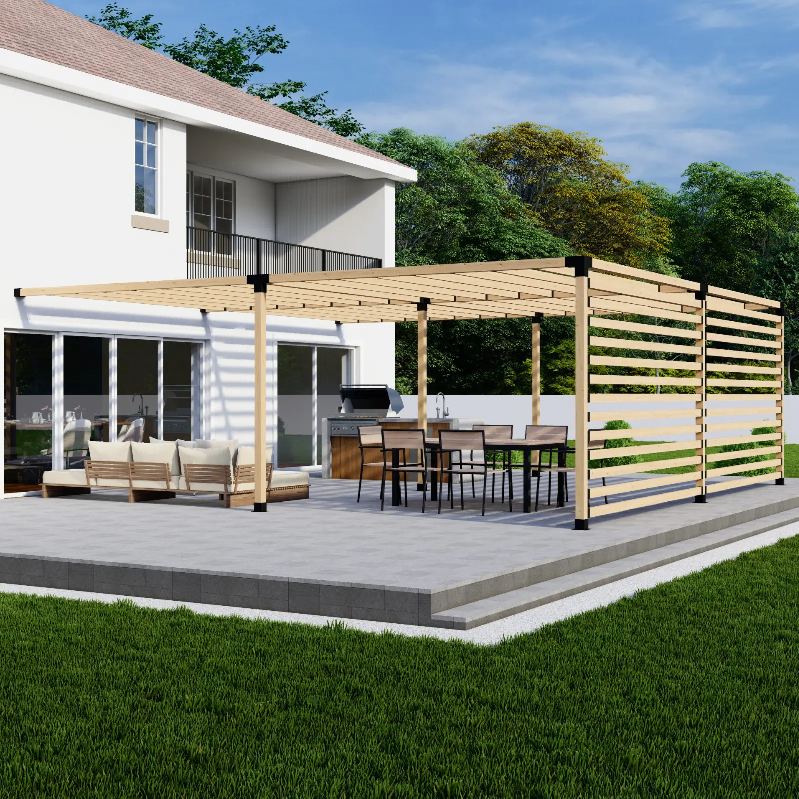 Attached Patio Pergola Kit