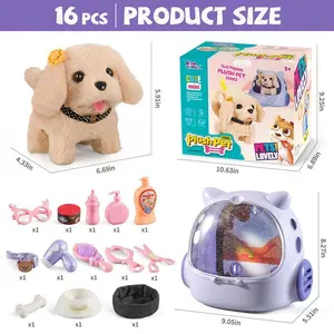 16 Pcs Robot Dog Toys for Girls, Toys for 3 4 5 6 7 8 Year Old Girls Kids Boys, Realistic Robot Puppy Toys for 3-8, Ideas Birthday Gifts for Girl