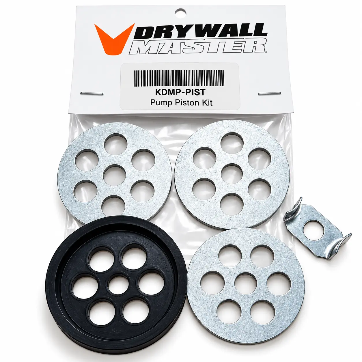 Drywall Master KDMP-PIST Pump Piston Kit with 4 Metal Discs and 1 Black Rubber Disc for Drywall Installation