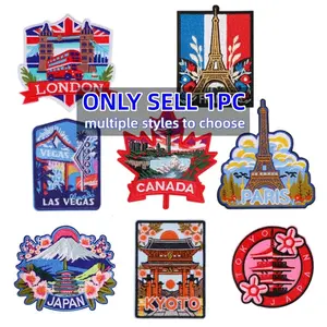 National Landmark Embroidered Patch with Iron-On Backing, Embroidery Design, Perfect for Jackets, Hats and Apparel Accessories