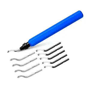 10 Piece High Speed Steel Blade Deburring Tool Set, For Metal Aluminum, Copper, Resin, PVC Pipe, 3D Printing, Wood Edge Treatment, High Quality Metal Handles, Deburring Manual Chamfering, Reamer Tools